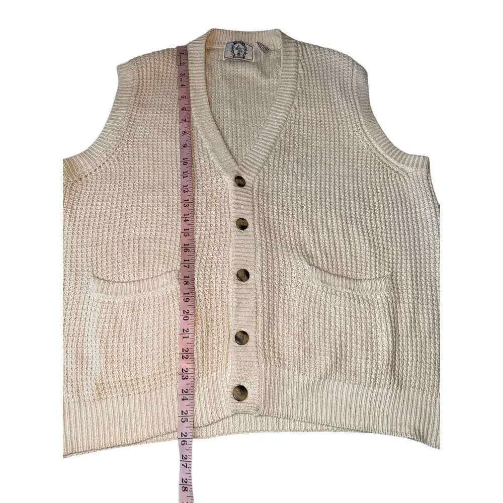 Vintage 90’s Silk Blend Oversized Cream Knit Vest
